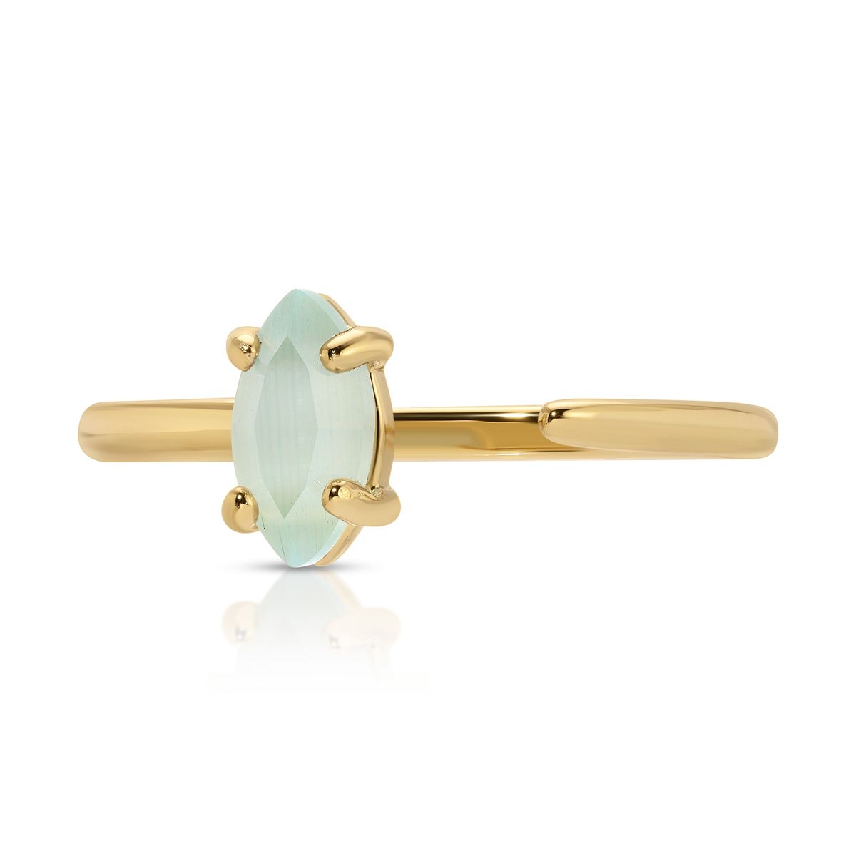 Mint Cat's Eye Comet Gemstone Ring