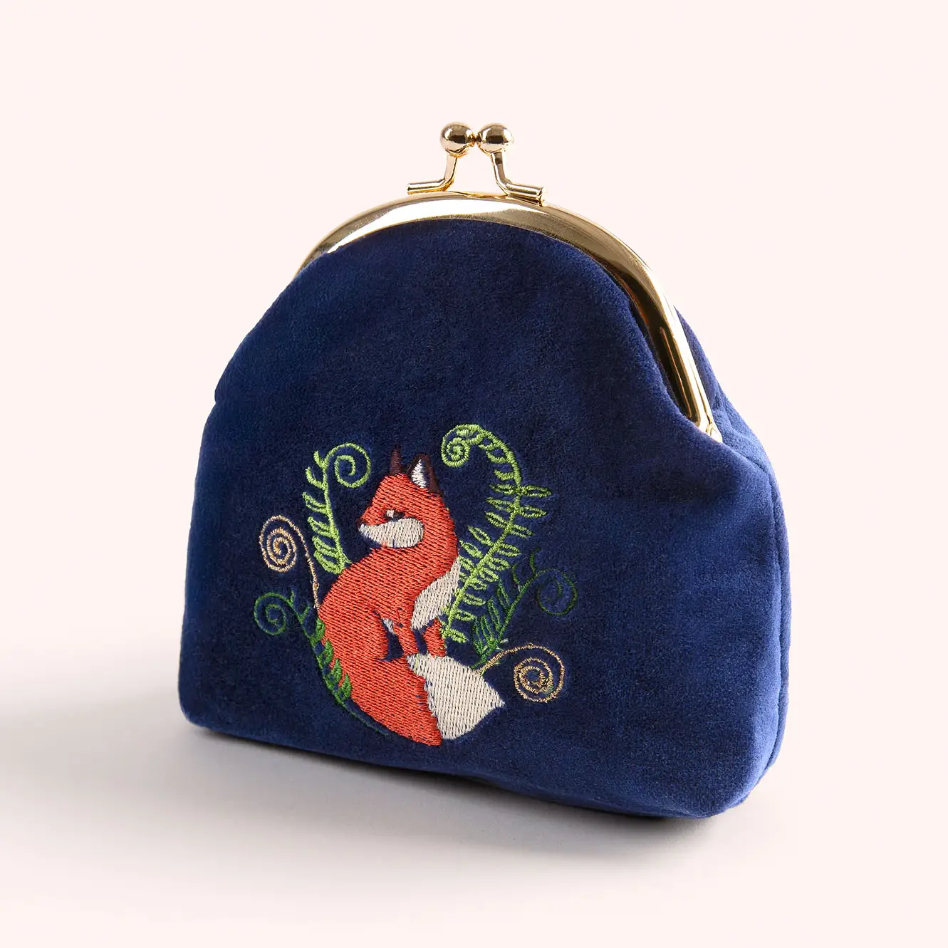 Elegant Fox Velvet Coin Pouch