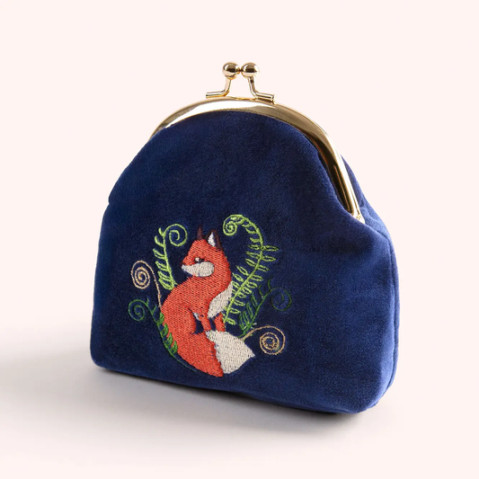 Elegant Fox Velvet Coin Pouch
