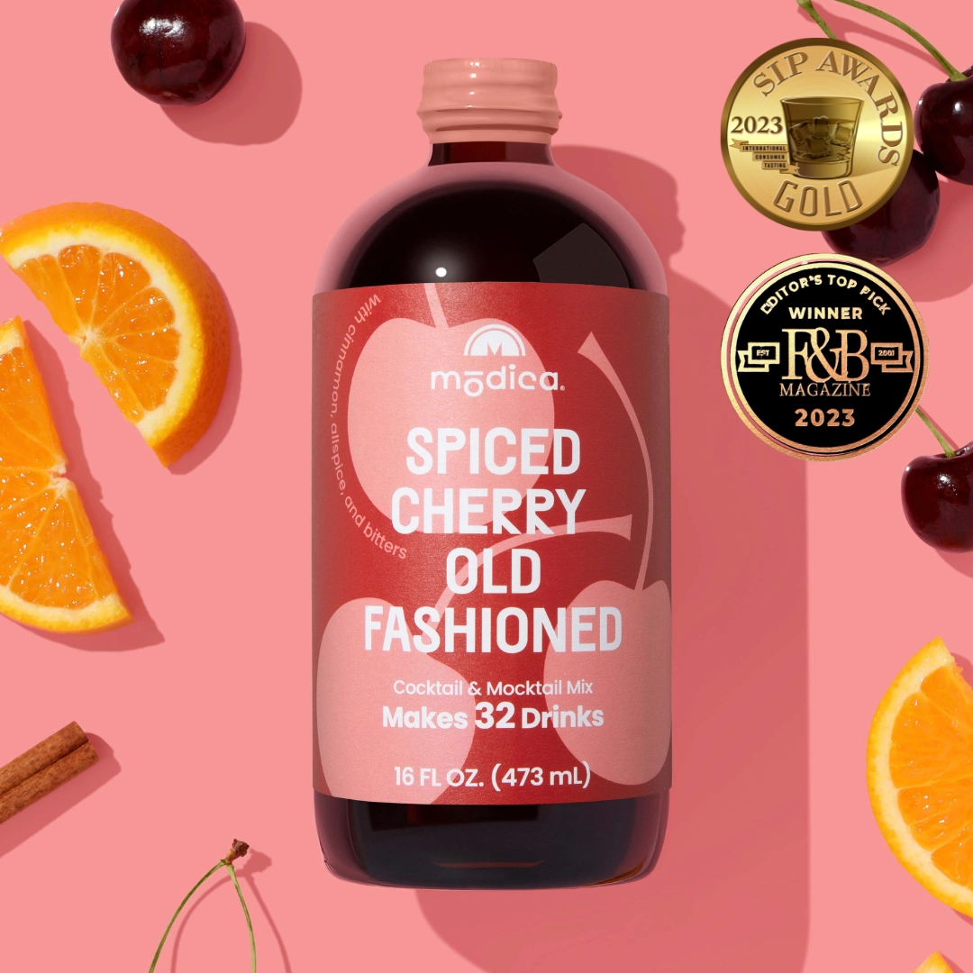 Spiced Cherry Old Fashioned Cocktail + Mocktail Mix