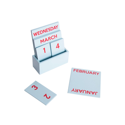 Light Blue Wooden Desk Calendar