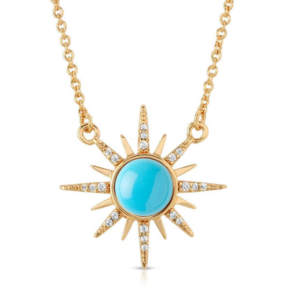 Turquoise Gemstone Starburst Necklace