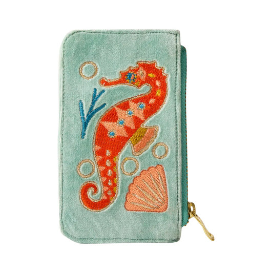 Sparkling Seahorse Velvet Card Holder