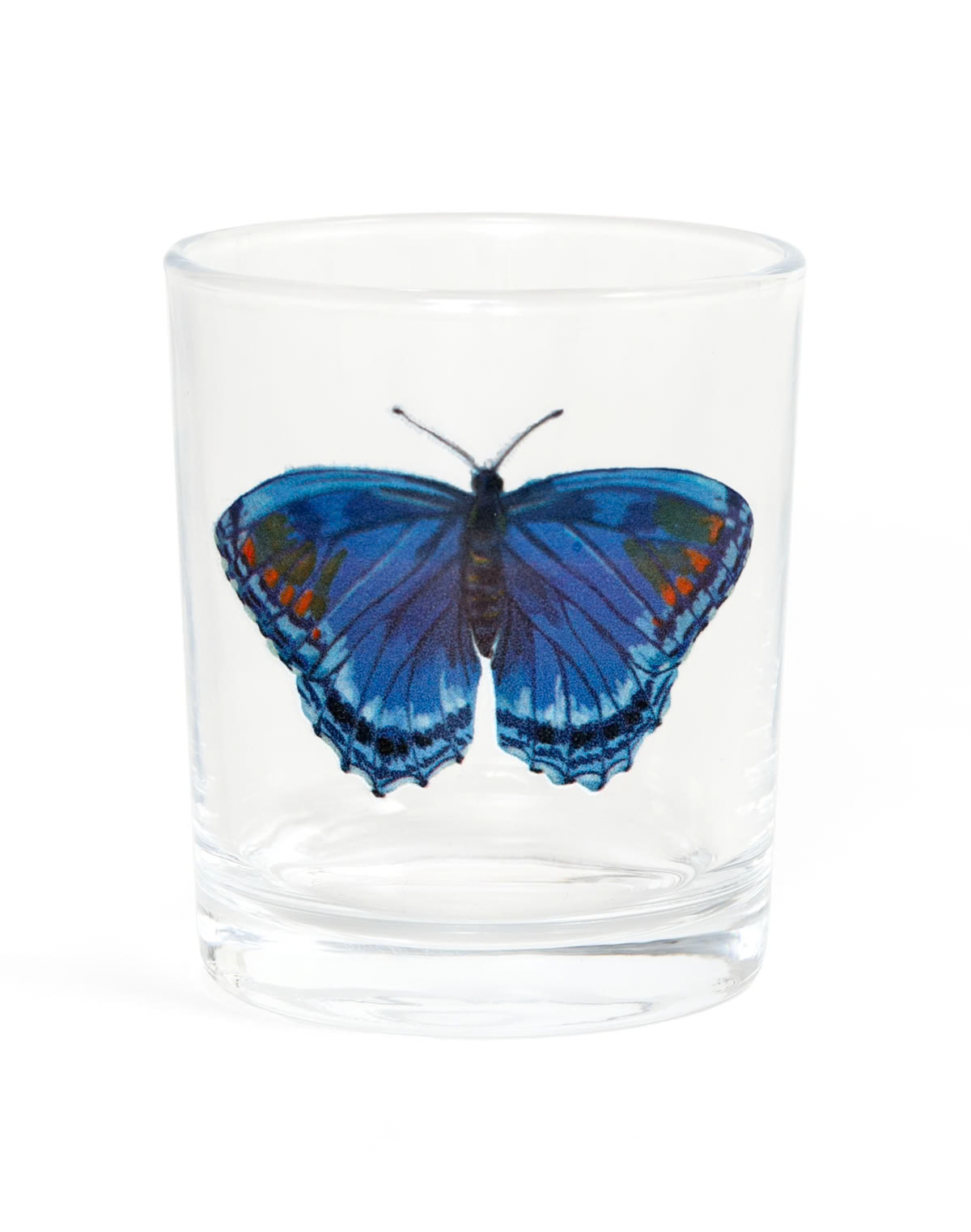 Red Spotted Purple Butterfly Short Juice Glass