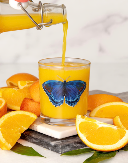 Red Spotted Purple Butterfly Short Juice Glass