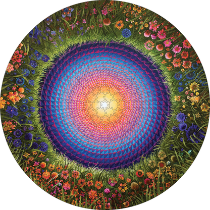 Flower Mandala 500-Piece Circular Jigsaw Puzzle