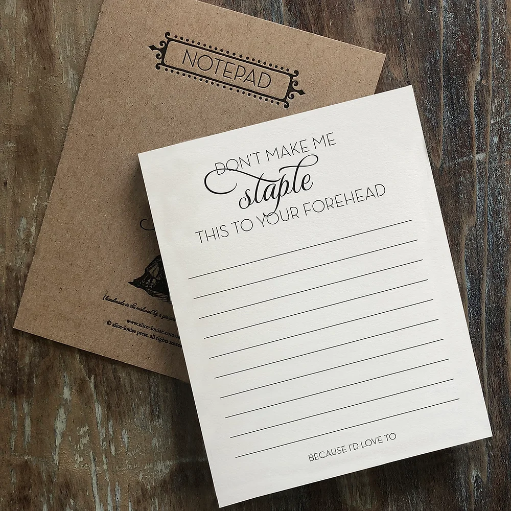 Staple Notepad