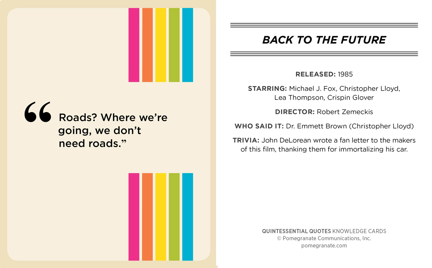 Quintessential Quotes: A Quiz Deck on Movies of the ’80s,