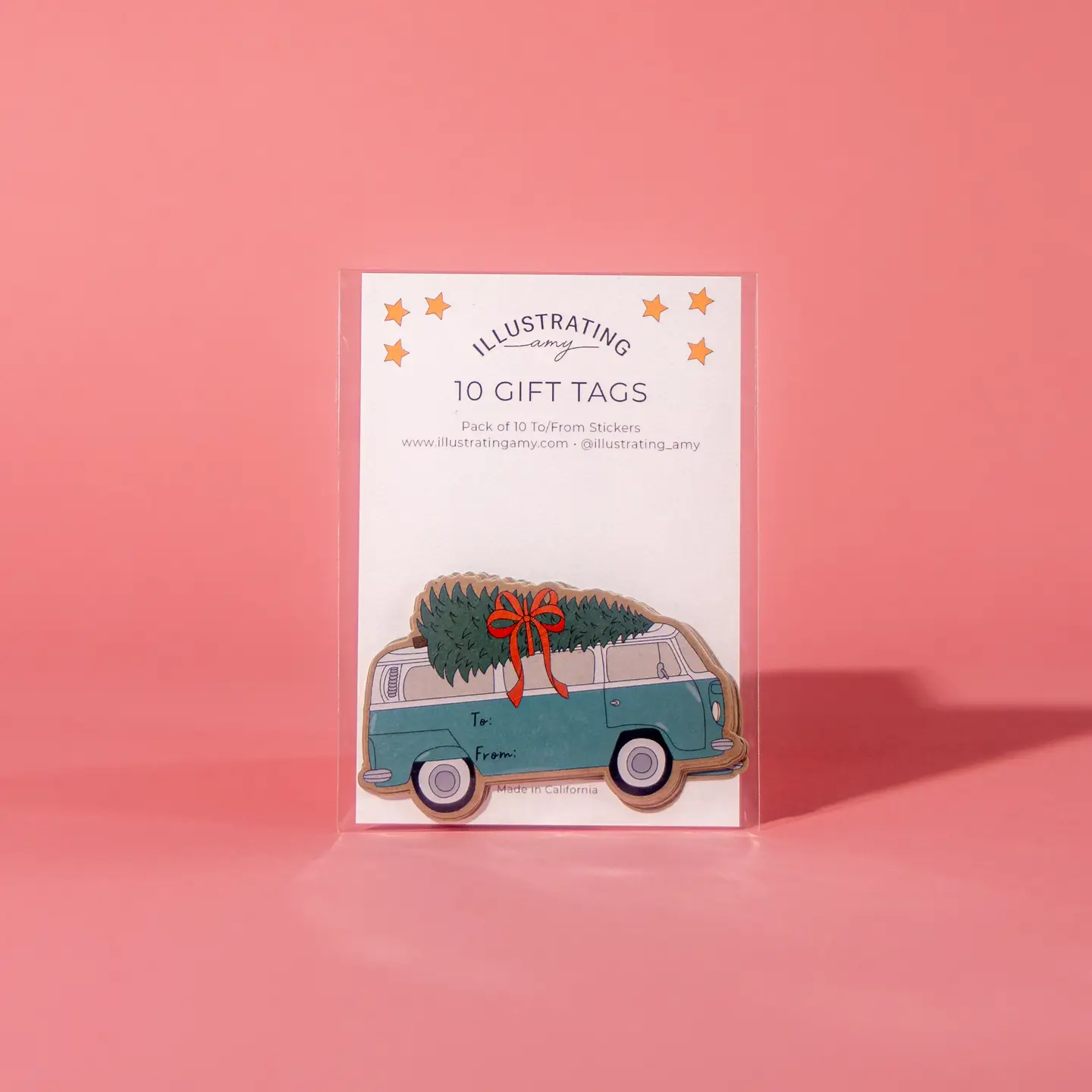 Holiday Bus Sticker Tags