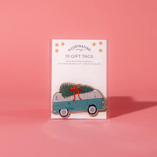 Holiday Bus Sticker Tags
