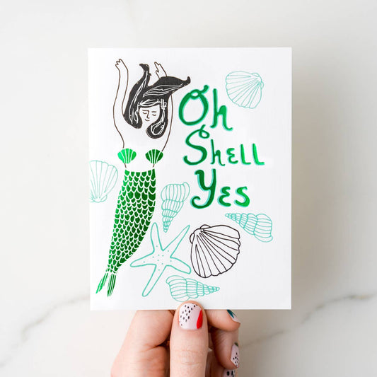 Oh Shell Yes! Mermaid with Green Foil