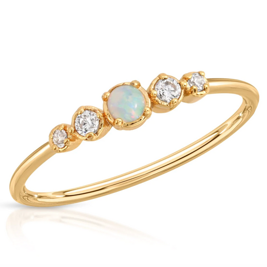 Opal CZ Stacking Ring