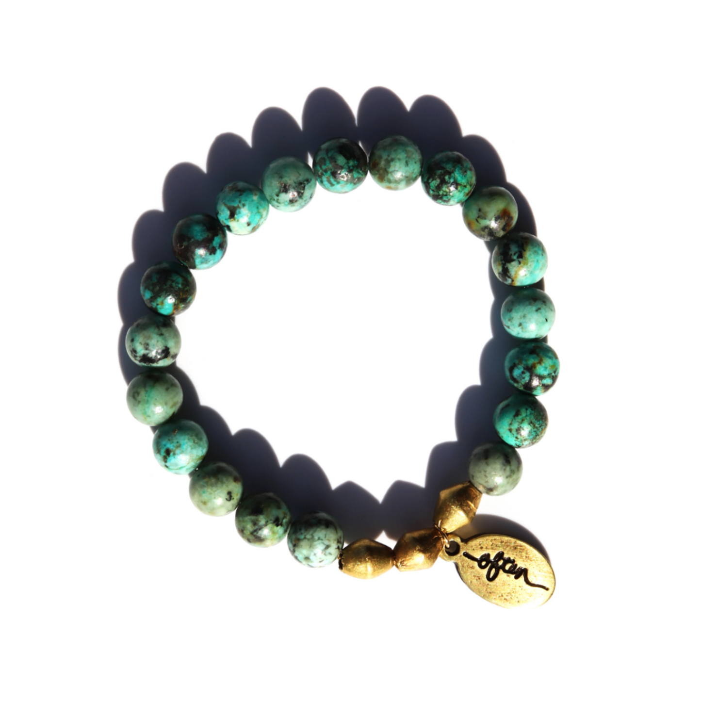 African Turquoise Bracelet, 7"