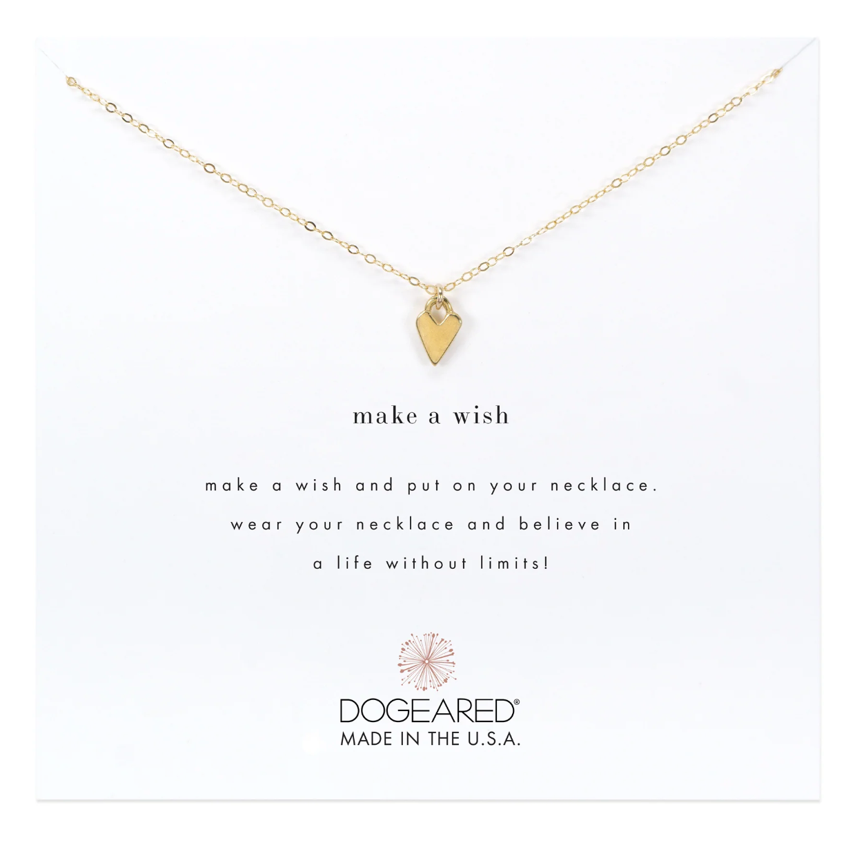 Modern Make a Wish Heart Necklace