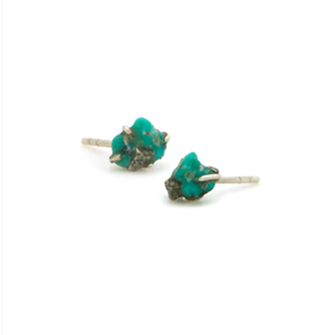 Raw Turquoise Silver Studs