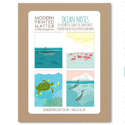 Ocean Blank Notes 8 Assorted Cards